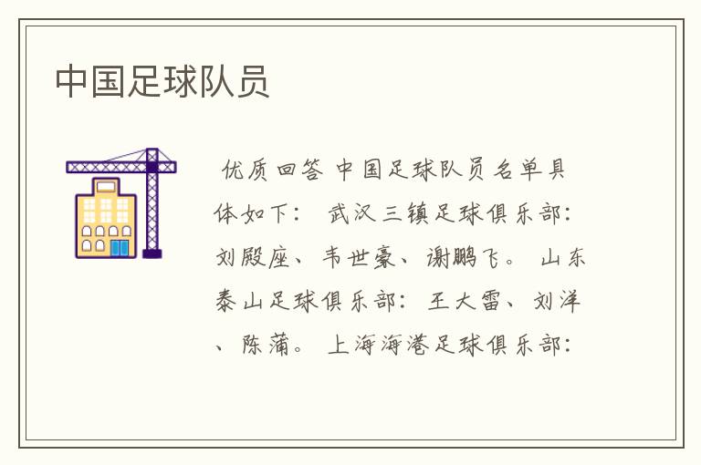 中国足球队员