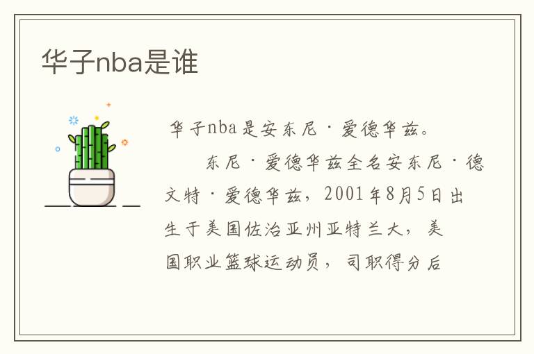 华子nba是谁