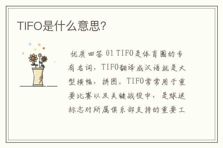 TIFO是什么意思?