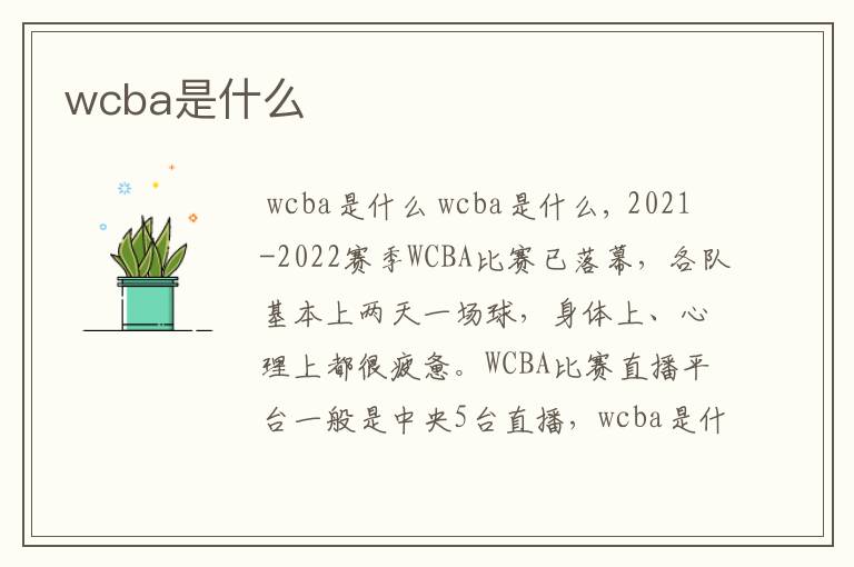 wcba是什么